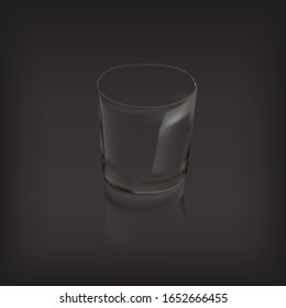 Empty Glass Rocks For Alcoholic Beverages, Transparent Glass.