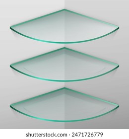 empty glass shelves vector illustration