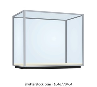 Empty glass showcase. vector illustration