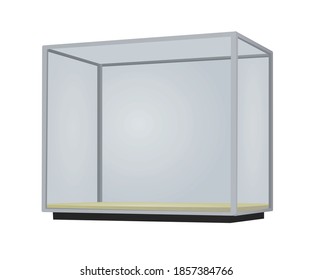 Empty glass showcase. vector illustration