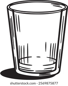 Empty Glass silhouette vector illustration on white background