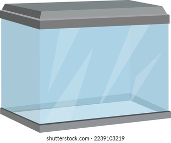 Empty Glass Tank Prop Vector Isometric Drawing Transparent Illustration Art 