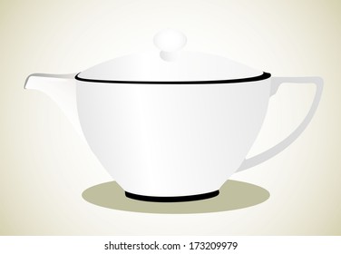 Empty glass teapot