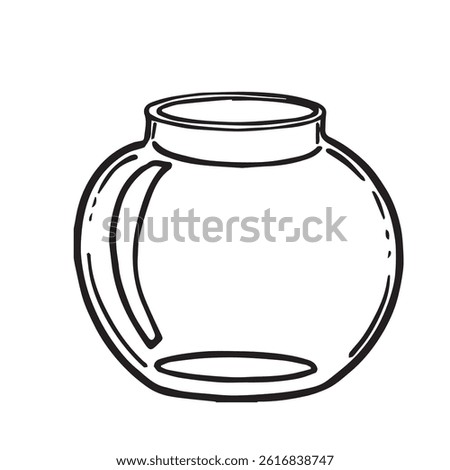  empty glass vase, jar vector graphic illustration with round shape, suitable for food packaging, label design, herbal tea branding, floristics and DIY projects