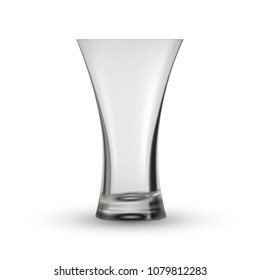 Empty glass vase. Vector illustration.