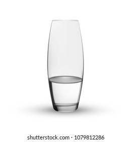 Empty glass vase. Vector illustration.