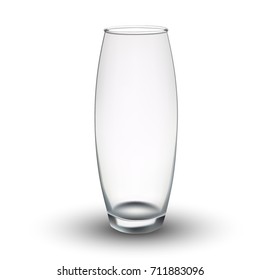 Empty glass vase. Vector illustration.