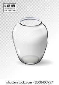 Leere Vase aus Glas. Vektorrealistische 3D-Illustration.