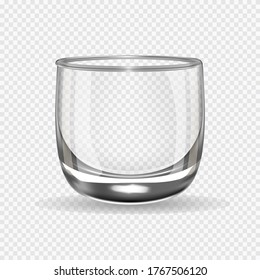 Ilustración vectorial de vidrio vacío de fondo transparente
