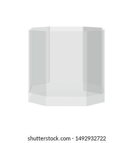 Empty glass for whiskey isolated on white background. Vector object.