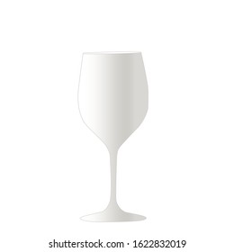Empty glass of wine, shampagne. Vector stock illustration of realistick wine glass. Isolated on white background. Design for restaurant, cafe, menu.