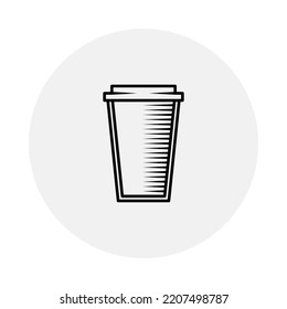 empty glassware or coffee glass icon on white background. simple, line, silhouette and clean style. black and white. suitable for symbol, sign, icon or logo