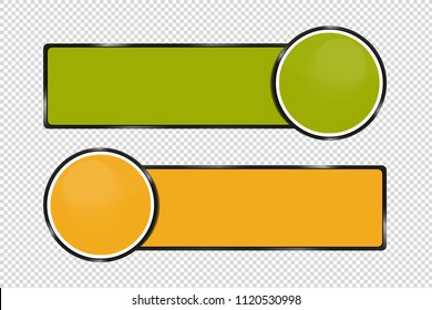 Empty Glossy Buttons - Vector Illustration - Isolated On Transparent Background