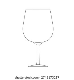 Empty Goblet Glass Vector Illustration Isolated on White Background