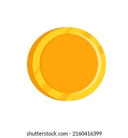 Empty gold coin. Vector illustration. 