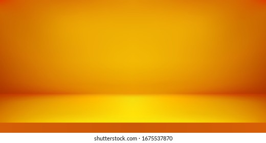 Empty gold color studio. Room background, product display with copy space for display of content design. Vector illustration