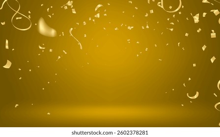 Empty Gold color studio room, used as background for display your products