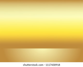 Empty gold gradient studio room Backdrop. luxury frame interior with copyspace for your creative project . Vector illustration EPS 10