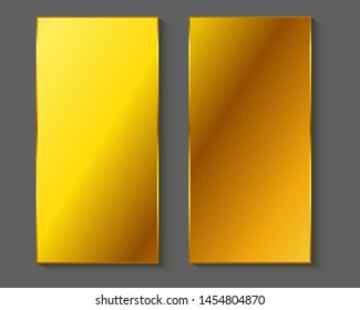 Empty gold square sticker isolated 