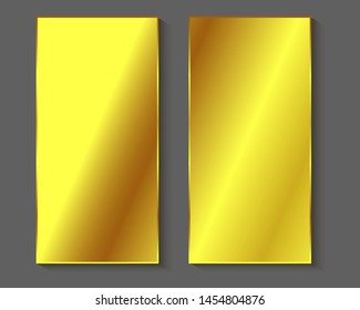 Empty gold square sticker isolated 