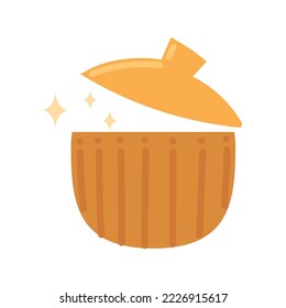 icono vacío de olla dorada aislado