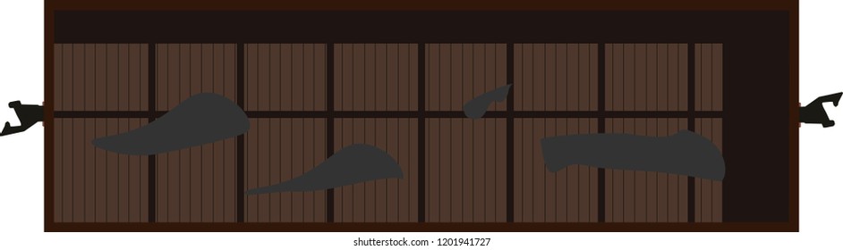 Empty gondola railcar  topview flat design