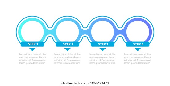 Empty gradient circles steps vector infographic template. Blank presentation design elements with text space. Data visualization with 4 steps. Process timeline chart. Workflow layout with copyspace