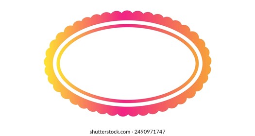 Empty Gradient Ribbon Banner Art Frame Icon, Geometric Award Badge Vector Illustration.	