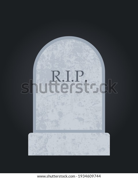 Empty grave stone. Blank tombstone for your\
text. Vector\
illustration.