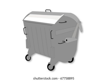 empty gray bins on wheels