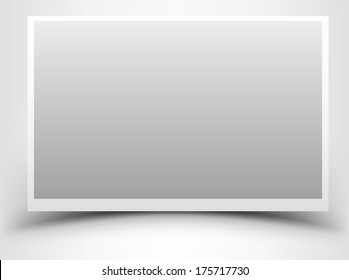 Empty Gray Photo Frame With Shadow