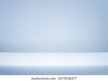 Empty gray studio room background. Empty Room Studio with table. Space for selling products, backdrop, wallpaper, background, text. Gradient table. Vector illustration.