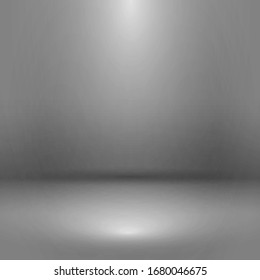 Empty gray studio room with lighting effect, used as background for display your products. Vector