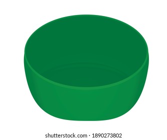 Empty green bowl. vector illustration