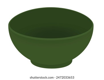 Empty green bowl. vector illustration