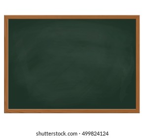 empty green chalk board with brown wooden frame