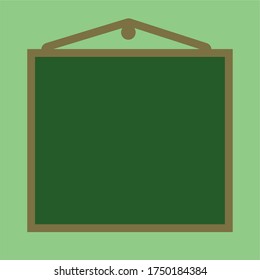 Empty green chalkboard. board wood frame for add text. vector image