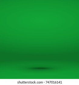 Empty green color studio room with shadow background ,Template for premium, luxury product presentation