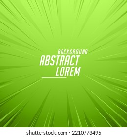 Empty Green Comic Style Zoom Lines Background