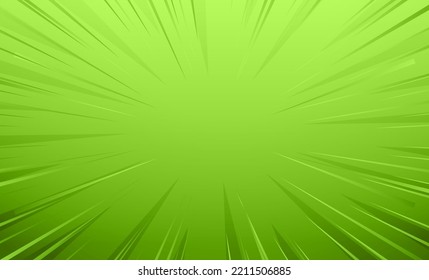 Empty Green Comic Style Zoom Lines Background