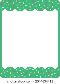 Empty green curl frame banner template illustration