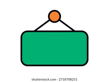 Letrero colgante verde vacío para mensajes personalizados en tiendas