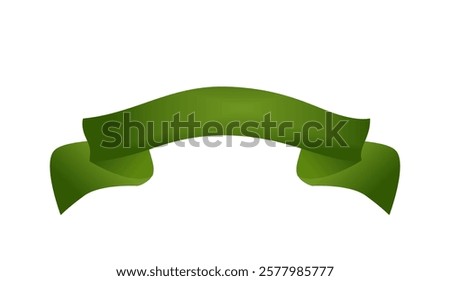 Empty Green Ribbon Banner Background is suitable For Text Box And Scroll Paper