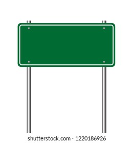 Empty Green Road Sign Isolated Vector Stock Vector (Royalty Free ...