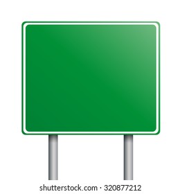 señalización de ruta verde vacía