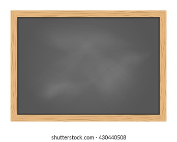 Empty Green school chalkboard background texture with frame vector. Template for your design.