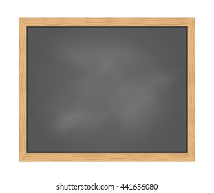 Empty Green school chalkboard background texture with frame vector. Template for your design.