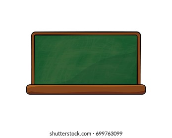 Empty Green school chalkboard background texture with frame vector. 

