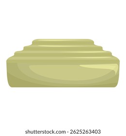 Empty green stone podium with steps for displaying products