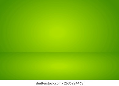 Quarto de estúdio verde vazio, usado como plano de fundo para exibir seus produtos 